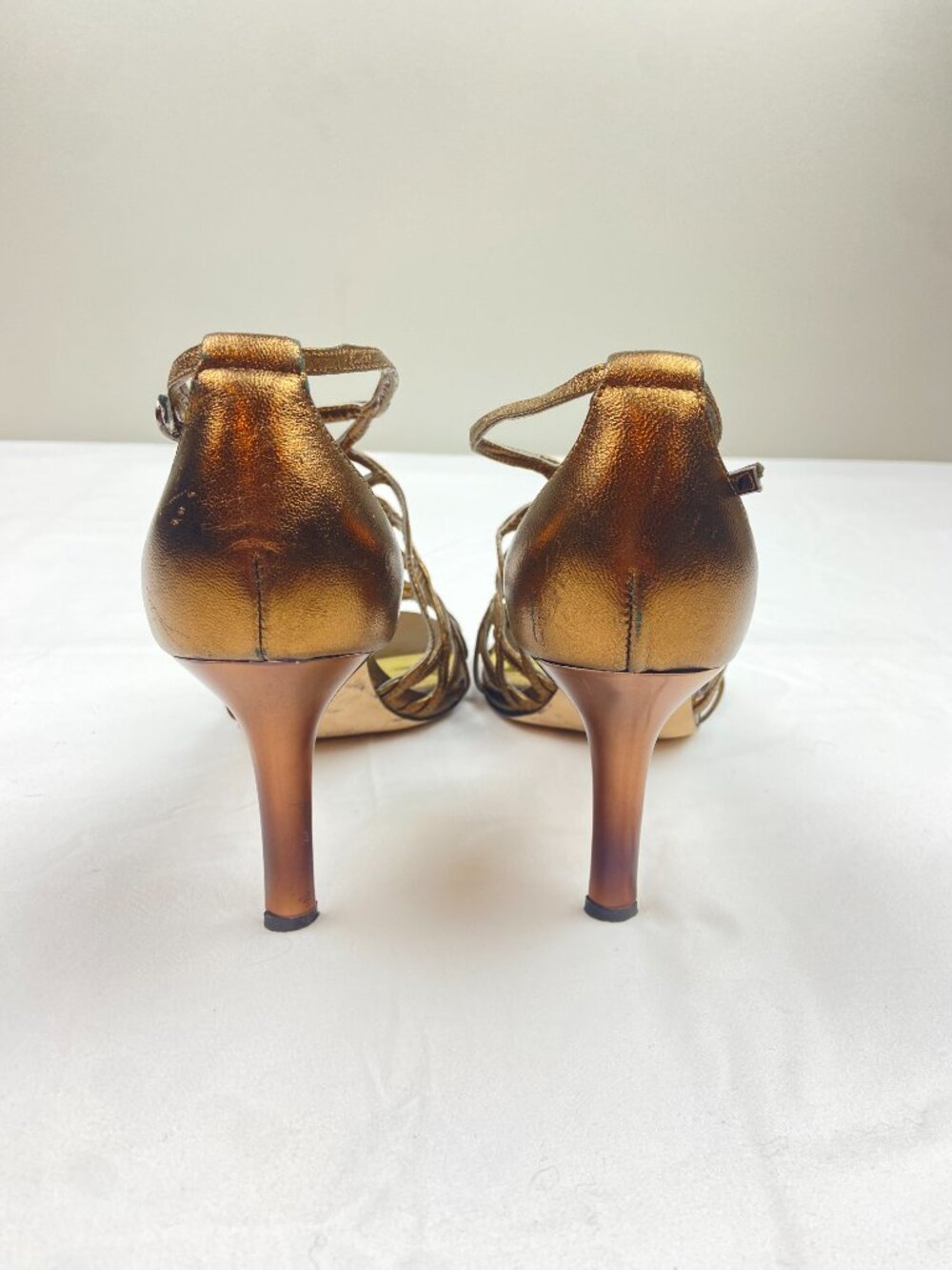 Jessica Bennett Strappy High Heels Size 8 Copper - Picture 6 of 8